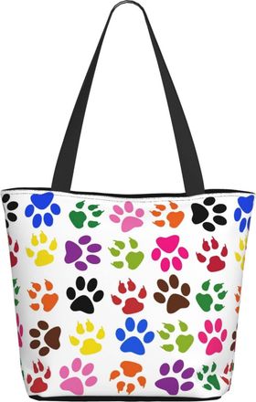 AOOEDM Colorful Dog Paw Ladies Shopping Bag 13x11x7in.The Perfect ValentineS Day Gift.It Is The Best ValentineS Day Gift For Mom, Daughter, Wife,Etc