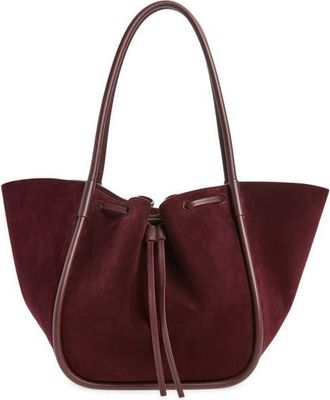 Proenza Schouler Large Ruched Leather Tote in Oxblood at Nordstrom