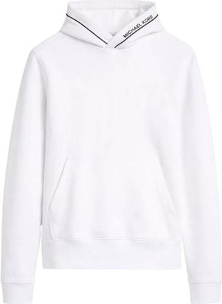 Michael Kors Hoodies & sweatvesten, Heren, Wit, XL, Katoen, Logo Trim Katoenmix Hoodie