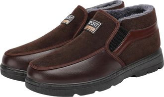 Generic Brown Mens Versatile Snow Boots with Fleece Lining and Thickened Design for Seasonal Activities Comfortable and Chic