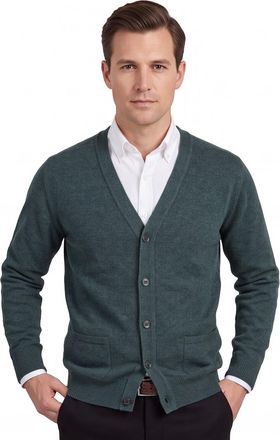 William Lockie vest groen melange lamswol