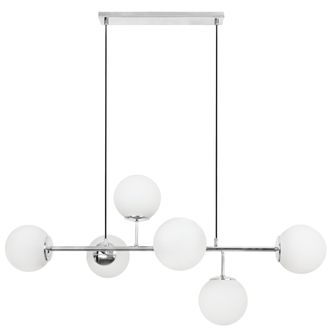 OEM L&aacute;mpara De Techo Siena Cromada 6 Pantallas Planas Blancas E14 Brazos Largos