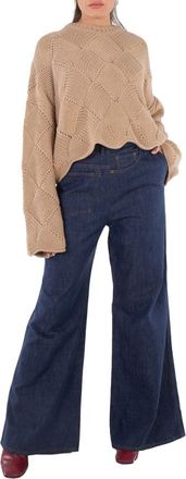 Kolor Ladies Blue Wide Flare Denim Jeans, Brand Size 3 (Large)