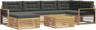 vidaXL Conjunto De Sof&aacute;s De Exterior 7 Uds. Blanco Y Antracita Vidaxl