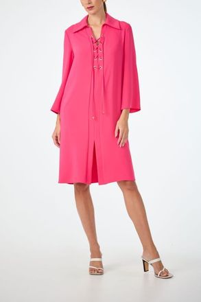 Trina Turk Janeiro Lace Up Collared Dress in Rio Rose at Nordstrom, Size X-Small
