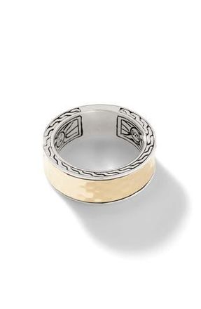 John Hardy Carved Chain Palu Band Ring, Silver, Gold in Silver/Gold at Nordstrom Rack, Size 7