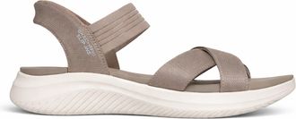 Skechers Ultra Flex 3.0 Sandal - Never Womens Ankle Strap Sandals Taupe Textile - Size UK 4.5