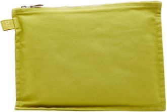 Herm&egrave;s Green Cotton Pouch (Pre-Owned)
