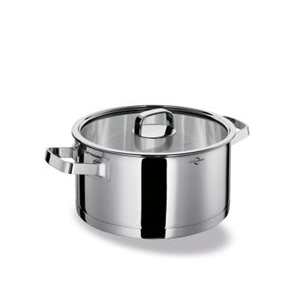 OEM Cacerola Baja Con Tapa, Acero Inoxidable/vidrio, 4,5 L, Di&aacute;metro 24 X 11,5 Cm San Remo / Kuchenprofi