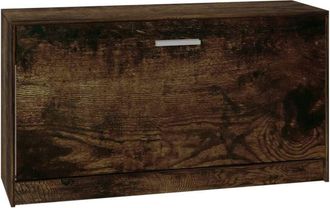 vidaXL Banco Zapatero Madera Contrachapada Roble Ahumado 80x24x45 Cm Vidaxl