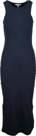 Tommy Hilfiger Ribbed Maxi Jurk - Dames - Maxi kleedjes - Blauw - M - Kleedjes