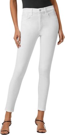 Joe's Snapback Charlie High Rise Ankle Skinny Jeans In White