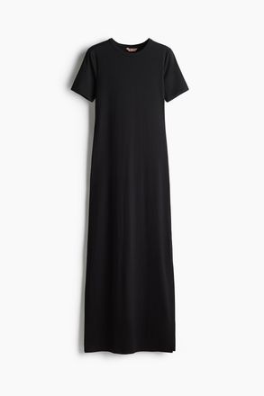 H&M Langes T-Shirt-Kleid - Schwarz
