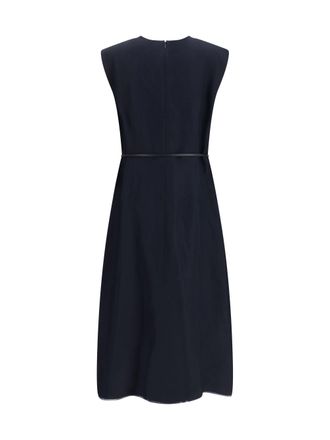 Fabiana Filippi V-Neck Belted Dress - Navy