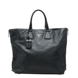 Prada Black Leather Handbag Tote Bag (Pre-Owned)