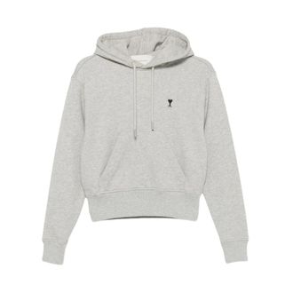 Ami Hoodies & sweatvesten, Heren, Grijs, M, Katoen, Contrast ADC Zip Hoodie