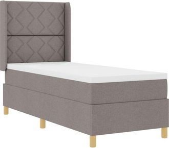 vidaXL Box Spring Bed with Mattress Taupe 80 x 200 cm Fabric Vidaxl