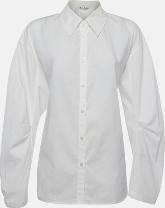 Acne Studios White Cotton Poplin Button Up Cut Out Shirt