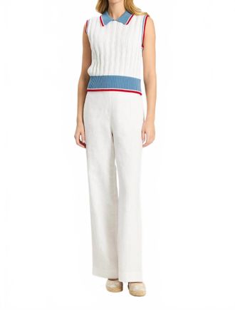 Tyler B&ouml;e Holly Pointelle Polo Sweater In White