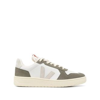 Veja Sneakers, male, Multicolor, Size: 4 US White Lace-Up Sneakers with Logo Patch