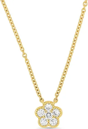 Bony Levy 18K Gold Icon Diamond Flower Pendant Necklace in 18K Yellow Gold at Nordstrom, Size 18
