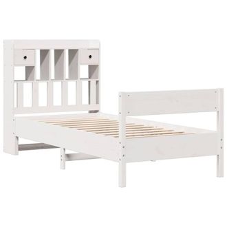 Berkfield Home Decorative Bookcase Bed without Mattress White 90x200 cm Solid Wo