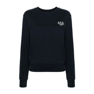 A.P.C. Geborduurde Rue Madame Sweatshirt - Dames - Sweatshirts - Blauw - XS - Hoodies & sweatvesten