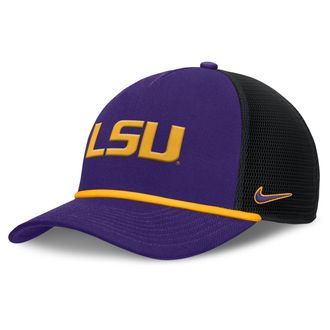 Nike LSU Primetime Rise Nike Mens College Trucker Adjustable Hat in Purple | NC9751LLSN-SFF