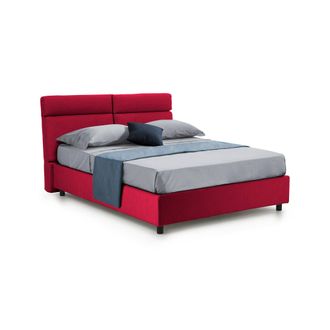 Dmora Letto Matrimoniale Ator, Sfoderabile, Contenitore Made In Italy, Rosso