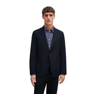 HUGO BOSS Heren Effen Borstzak Regular Blazer (Donkerblauw)