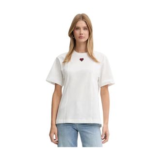 Pinko Pinko - Tortino T-shirt - Dames - Tops - Wit - Maat: M Katoen