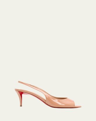Christian Louboutin 60mm Sofia Z Patent Leather Slingback Pumps
