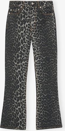 Ganni Blue Grey Leopard Betzy Jeans - Size 24 Organic Cotton