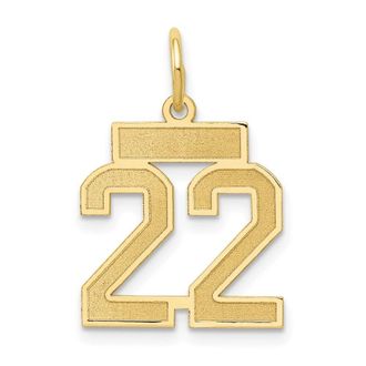 Diamond2Deal 14k Yellow Gold Small Satin Number Charm Pendant