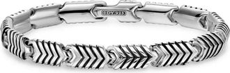 David Yurman Bracciale a maglia chevron in argento sterling
