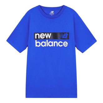 New Balance Classic Core Graphic Short Sleeve T-shirt Asia Sizing Blue White MT03917-CO