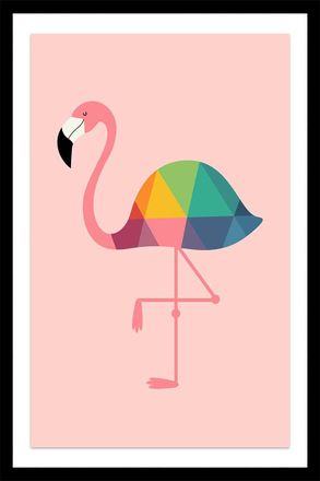 HEXOA P&oacute;ster de flamenco tan femenino con marco negro 40x60cm