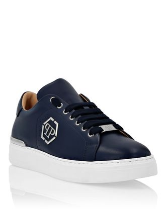 Philipp Plein Nappa Leather Lo-Top Sneakers Hexagon