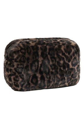 Apparis Jumbo Noor Leopard Print Faux Fur Pouch in Dark Leopard at Nordstrom