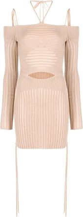 ADĀMO Andrea Adamo Short Kleedjes - Dames - Korte kleedjes - Beige - L - Polyester - Kleedjes