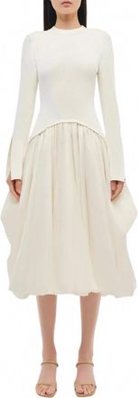 SIMKHAI Kenlie Taffeta Knit Midi Dress In Ivory