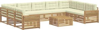 vidaXL Conjunto De Sof&aacute;s De Exterior 10 Uds. Blanco Y Crema Vidaxl