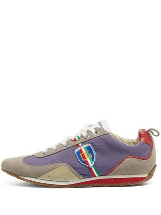 Dolce & Gabbana logo-embroidered leather sneakers - Grey