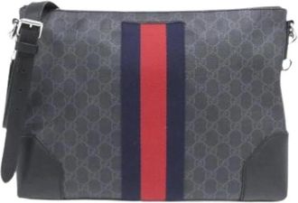 Gucci Pre-owned Vintage Canvas Crossbody Tas - Dames - Vintage Schoudertas - Zwart - ONE Size - Vintage