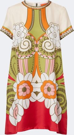 La DoubleJ Mini Swing printed silk minidress
