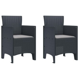 Berkfield Home Garden Chair Set of 2 Anthracite, Light Grey
