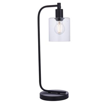 Endon Lighting Lampada Da Tavolo Completa Nero Opaco, Vetro Trasparente
