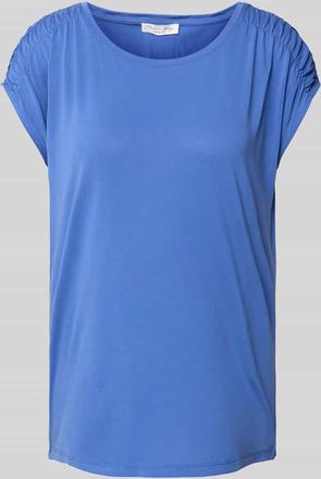 Christian Berg T-Shirt mit geripptem Rundhalsausschnitt in Blau, Größe XXL