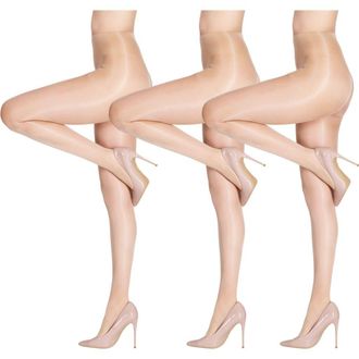 Lechery 5-Pack Glossy Sheer Party Tights for Women in Red at Nordstrom, Size X-Large