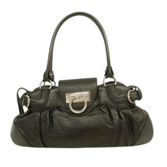 Ferragamo Pre-owned Handbags, female, Black, Size: ONE SIZE Pre-owned Leather Handbag